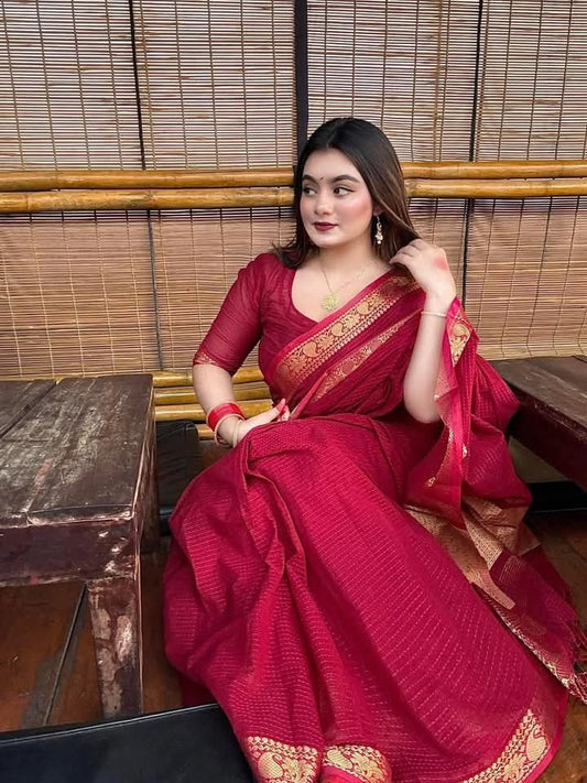 Check Sharee with running blause pcs