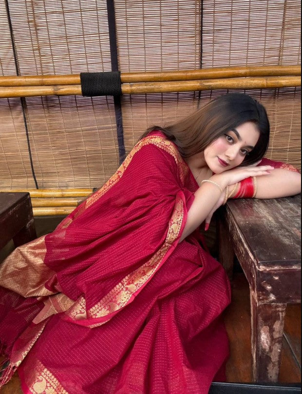 Check Sharee with running blause pcs